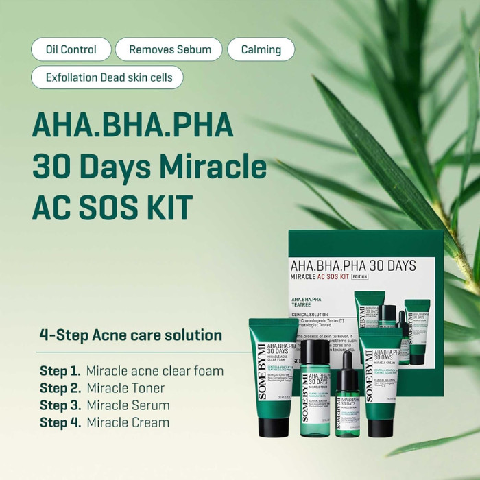 AHA, BHA, PHA 30 Days Miracle AC SOS Kit - Cherry Beauty